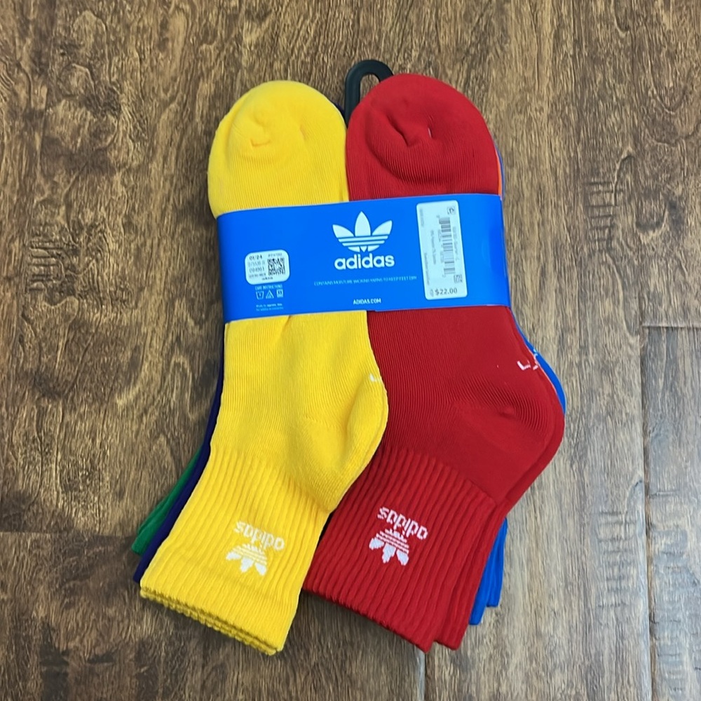 Adidas Originals Quarter Multi Sport Socks 6 Pack - Picture 9 of 17